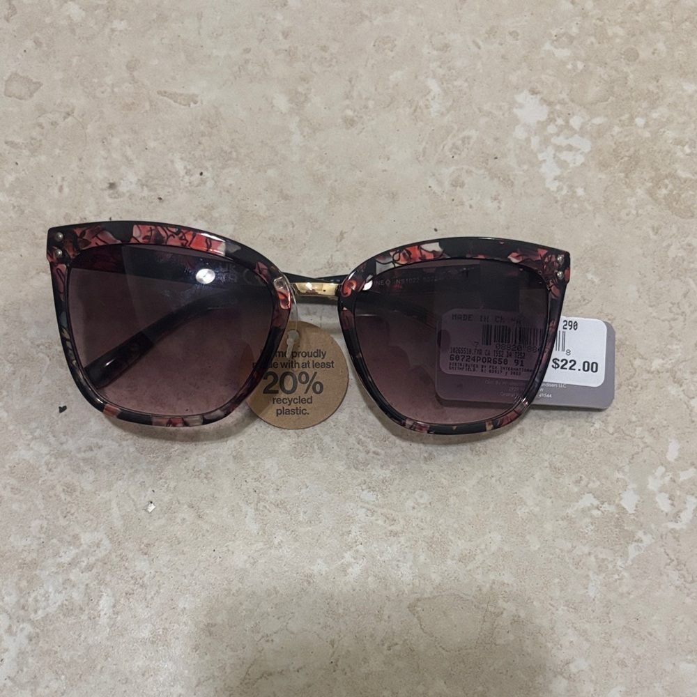 Falls Creek Black and Red Patterned Sunglasses